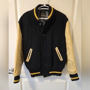 Vintage distressed letterman jacket